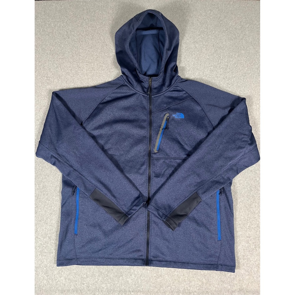 The North Face Mens Canyonlands XXL Blue Full Zip Fleece Hoodie Jacket A4G2 Navy
